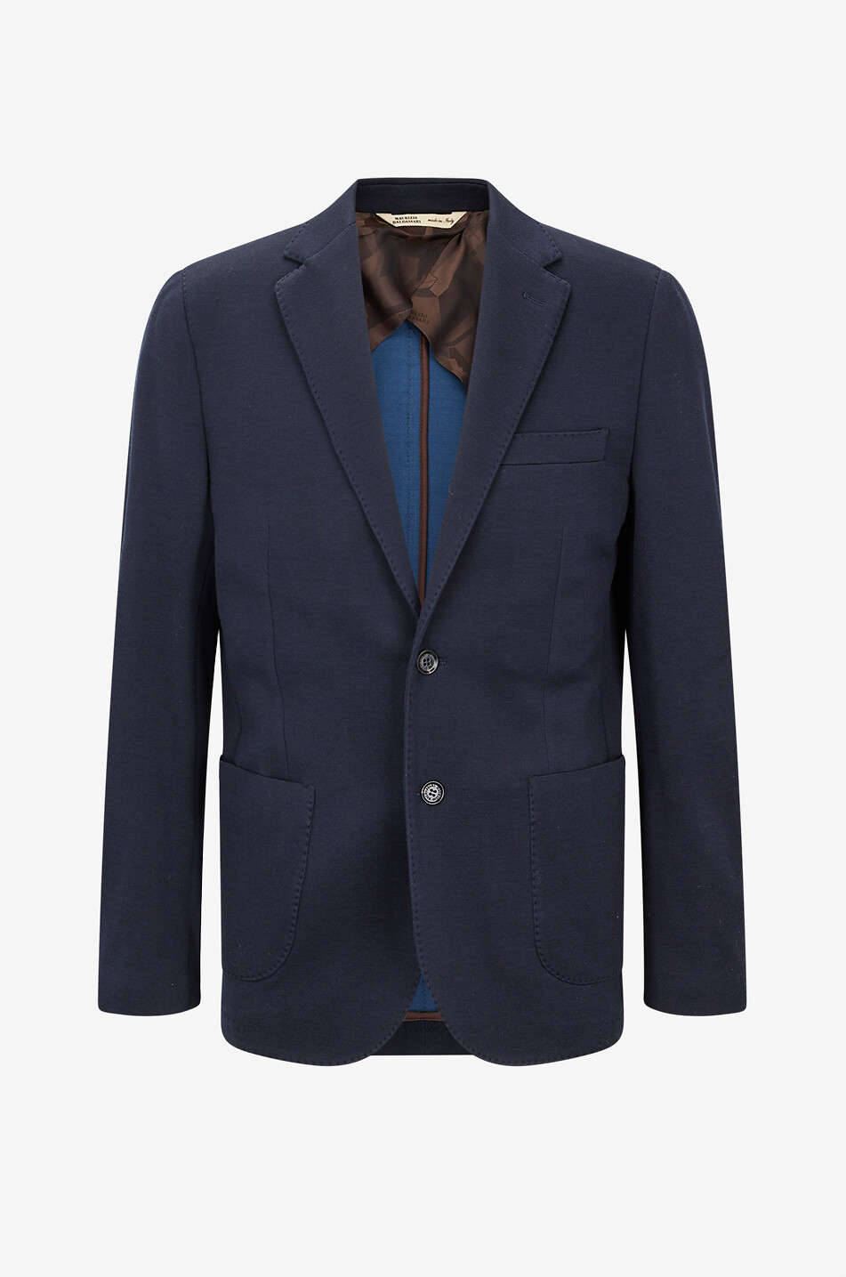 MAURIZIO BALDASSARI Blazer à coupe droite en coton et soie Homme BLEU FONCE 1