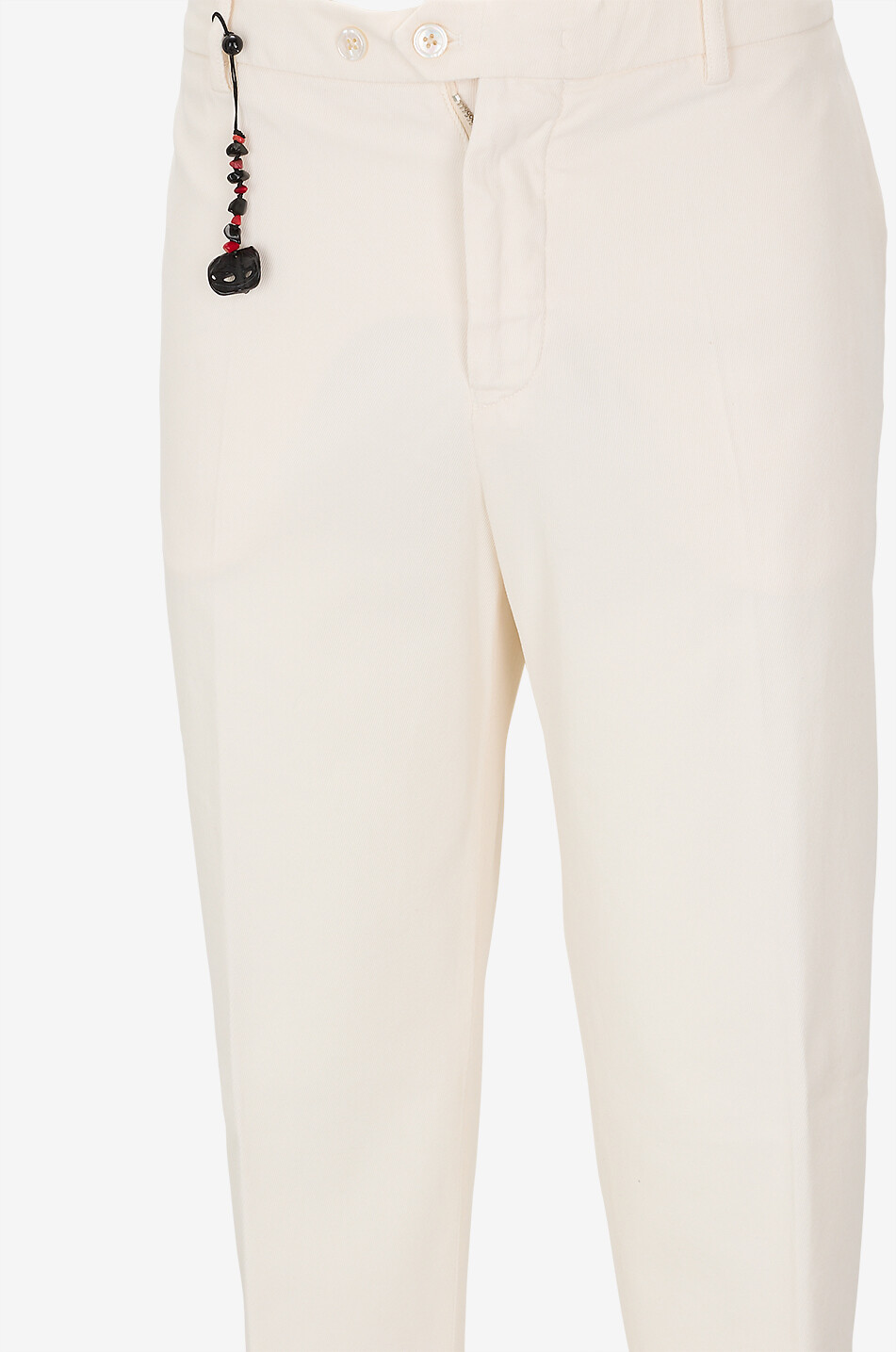 MARCO PESCAROLO Pantalon slim en sergé de coton et soie Evo Homme BLANC CASSE 3