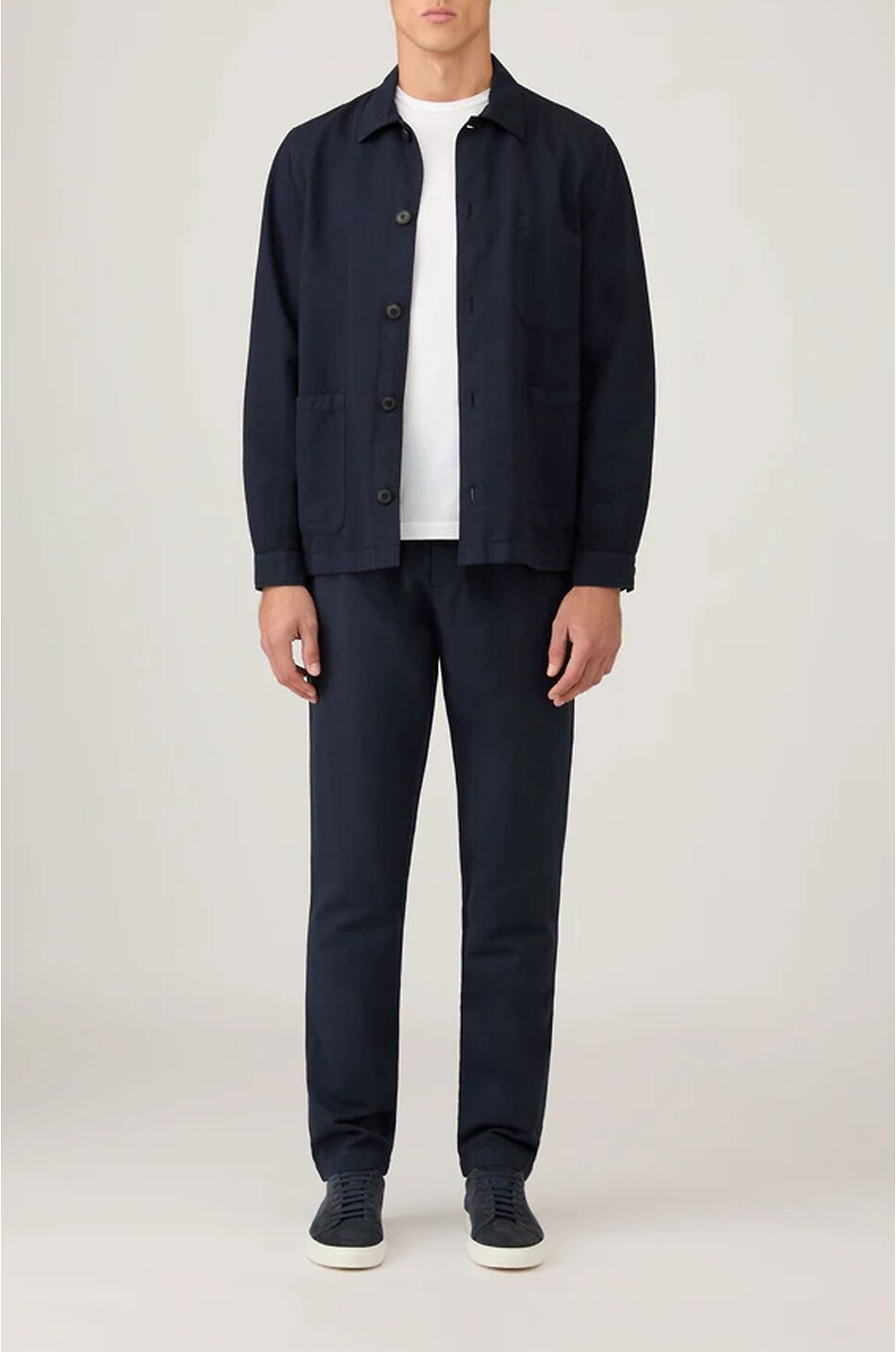 SUNSPEL Straight-leg cotton and linen canvas trousers Men DARK BLUE 2
