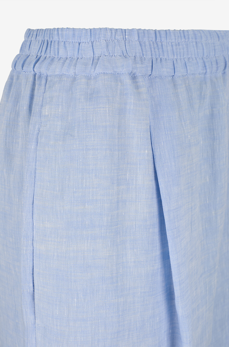 FABIANA FILIPPI Wide-leg drawstring trousers in chambray linen Women LIGHT BLUE 3