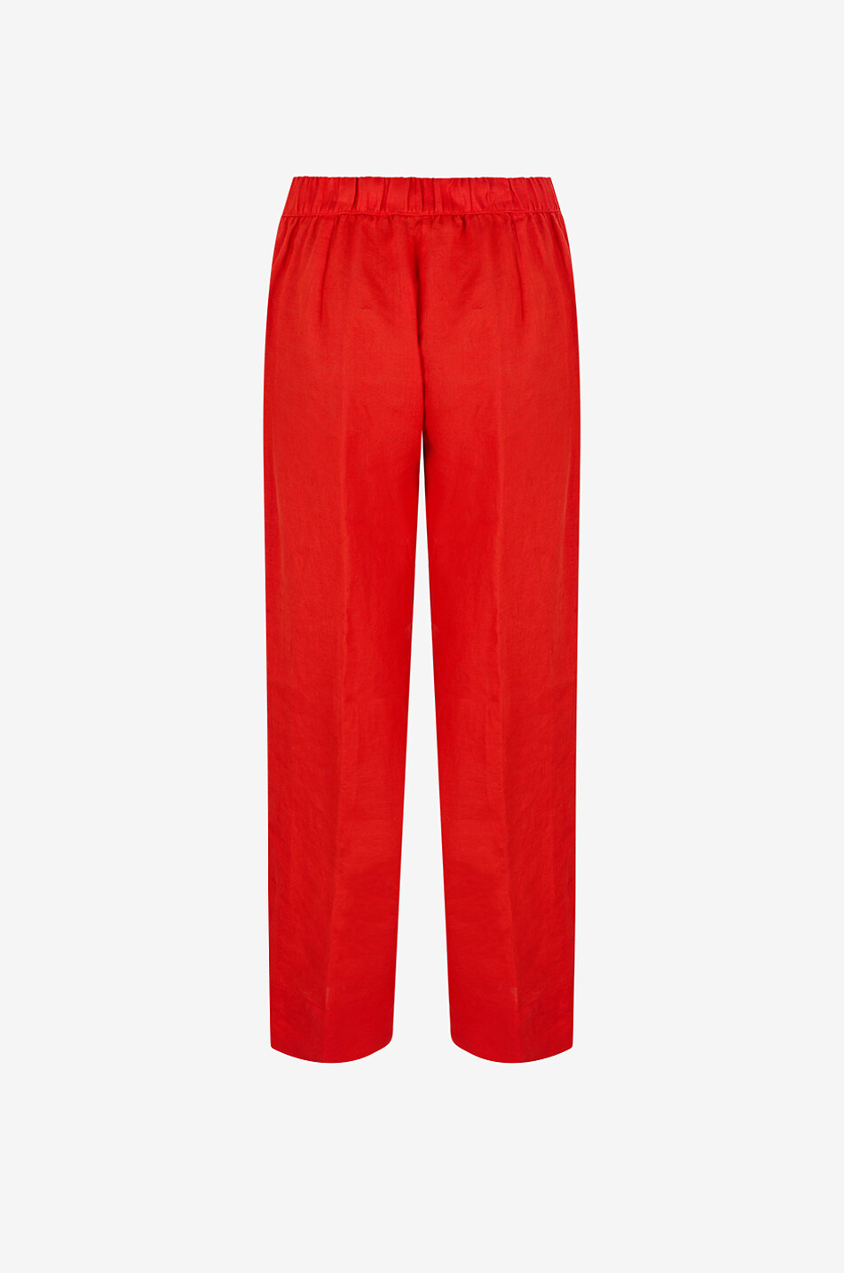 YC MILANO Wide-leg straight linen trousers Women RED 2