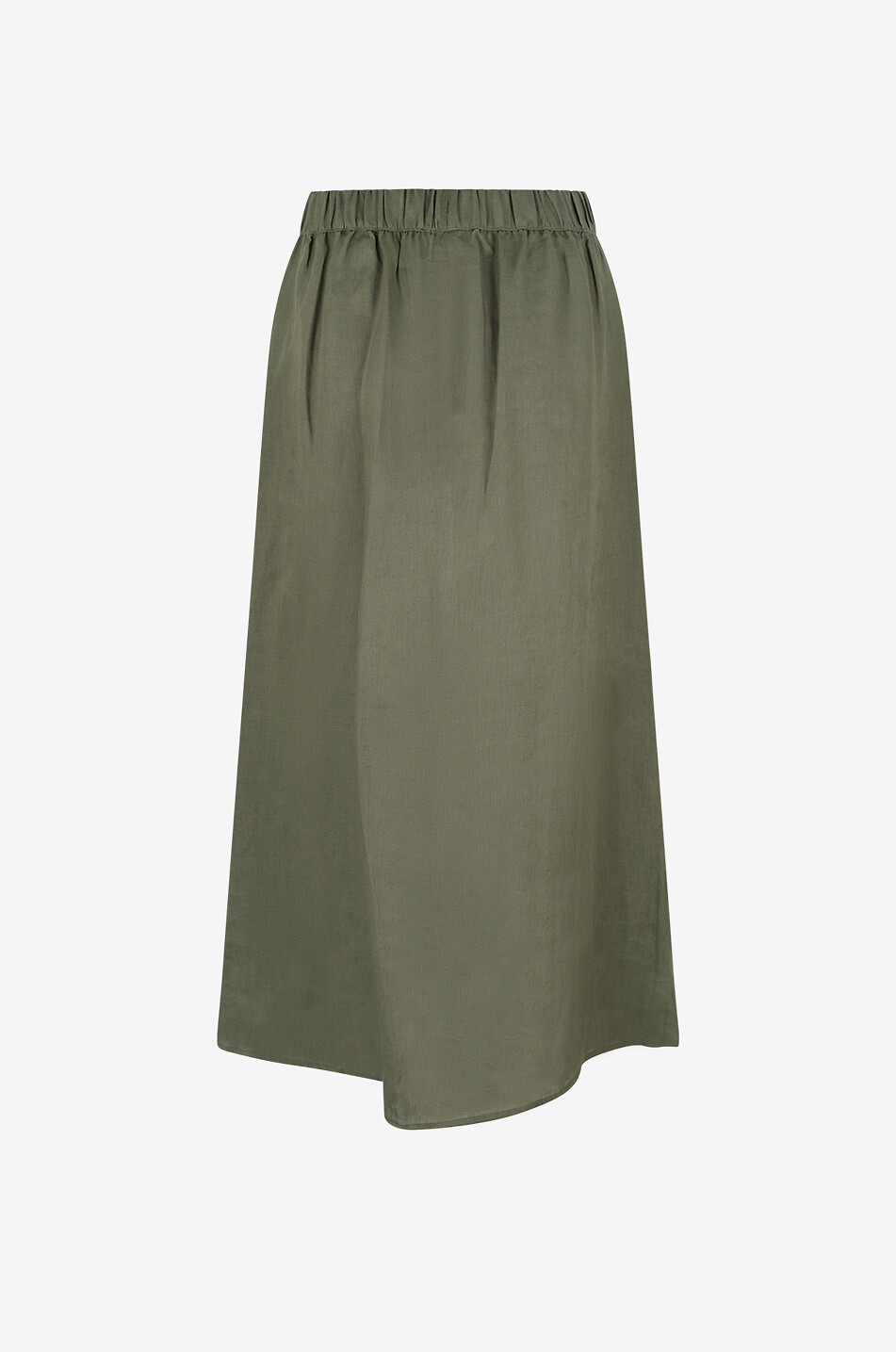 YC MILANO Langer ausgestellter Rock aus Leinen Damen KHAKI 2