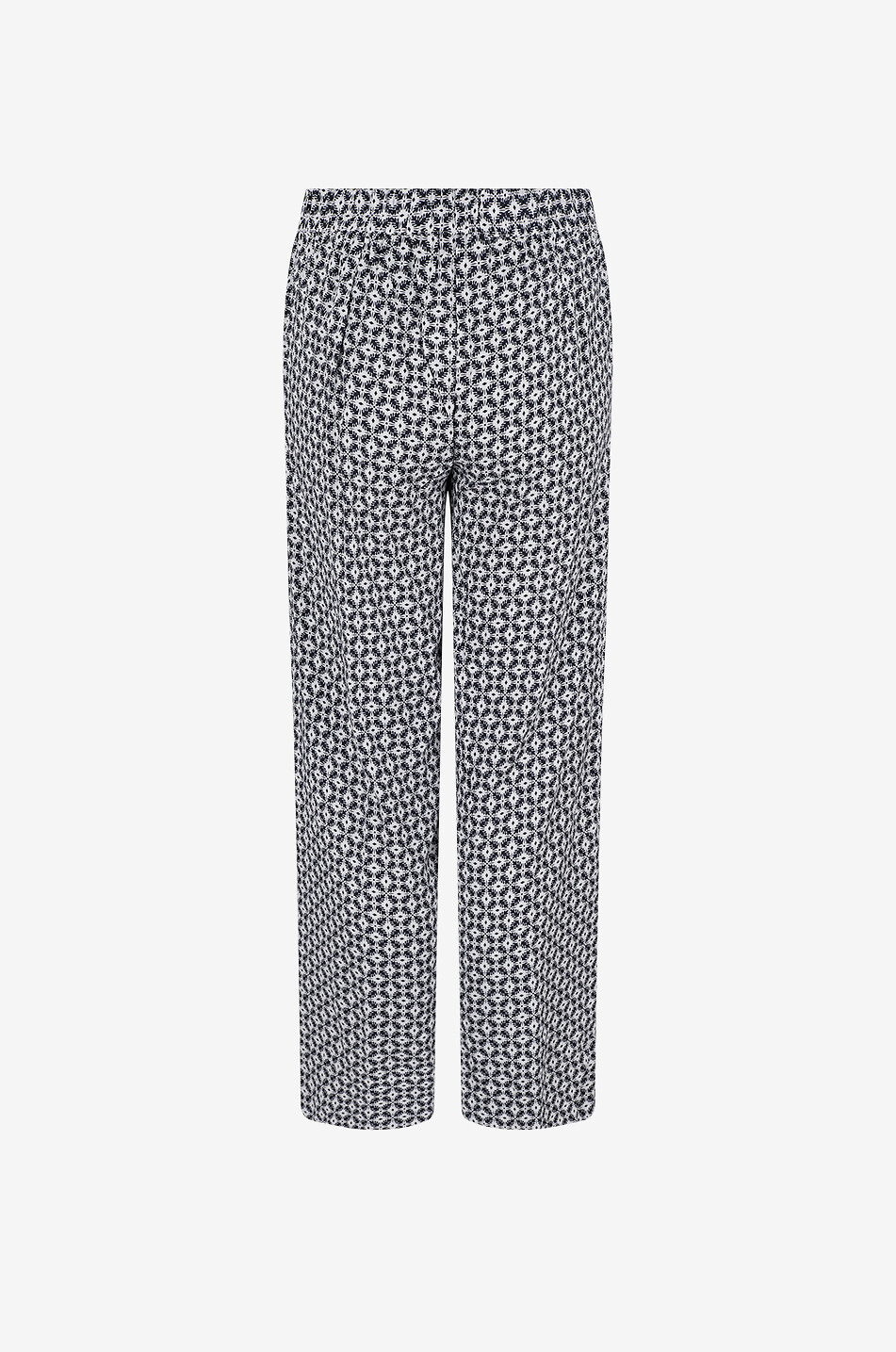 YC MILANO Straight-leg floral viscose crêpe trousers Women BLUE 2