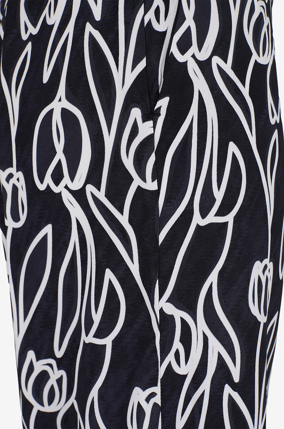 YC MILANO Straight-leg floral viscose crêpe trousers Women DARK BLUE 3