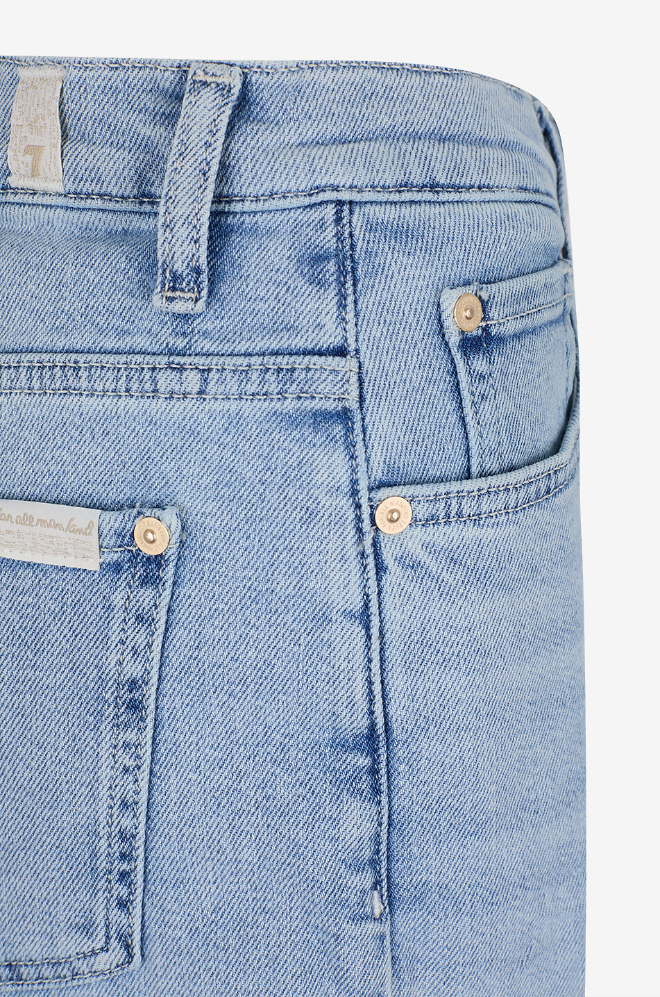 7 FOR ALL MANKIND Stovepipe Straight cotton blend straight jeans Women LIGHT BLUE 3