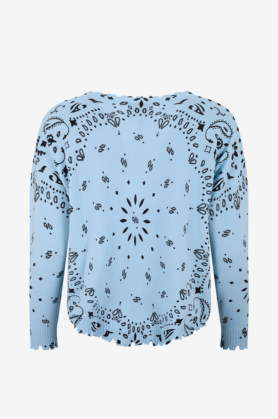KUJTEN Pullover mit Rundhalsausschnitt aus Kaschmir Mela Bandana Damen HELLBLAU 2