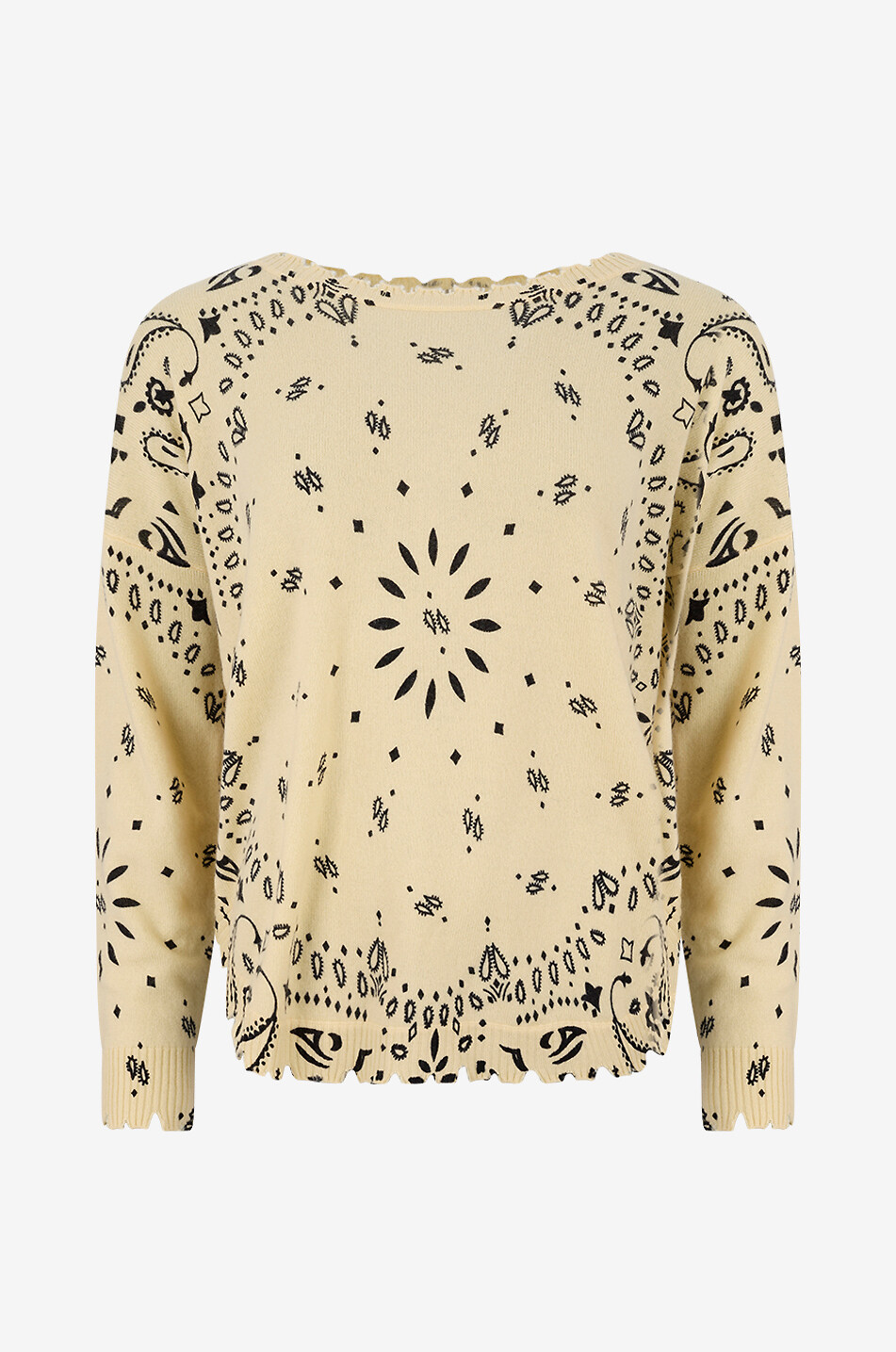 Pullover mit Rundhalsausschnitt aus Kaschmir Mela Bandana