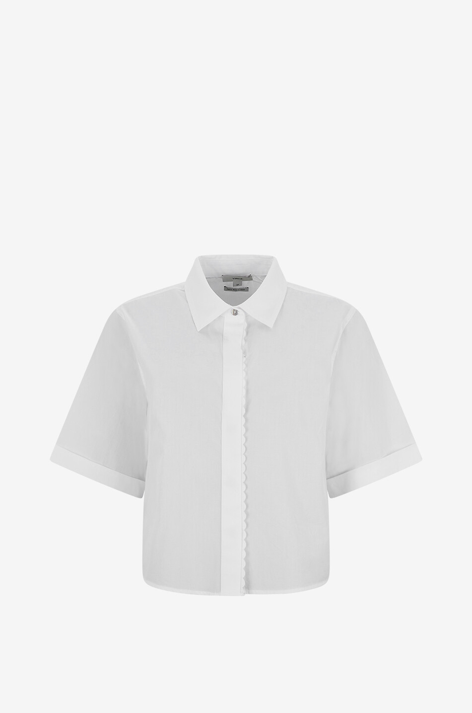 VINCE Short-sleeved cotton shirt Women WHITE 1