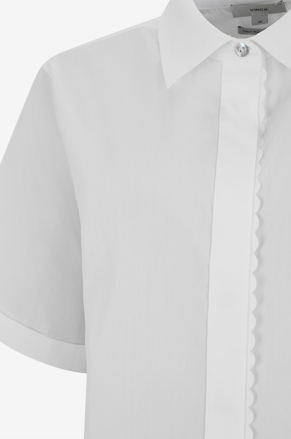 VINCE Short-sleeved cotton shirt Women WHITE 5
