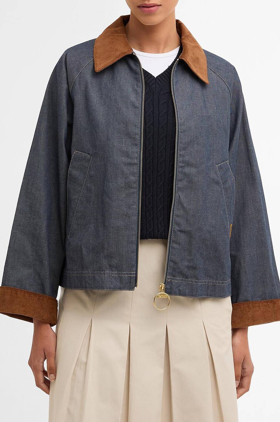 BARBOUR Freckleton short lightweight cotton denim jacket Women DARK BLUE 2