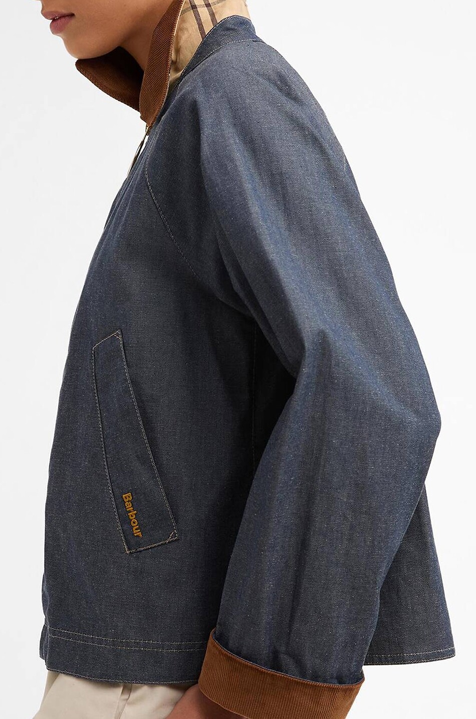 BARBOUR Freckleton short lightweight cotton denim jacket Women DARK BLUE 4