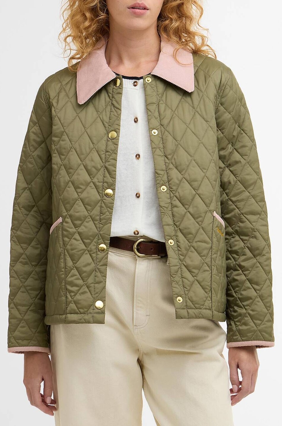 BARBOUR Icons Liddesdale quilted lightweight jacket with shirt collar Women GREEN 4