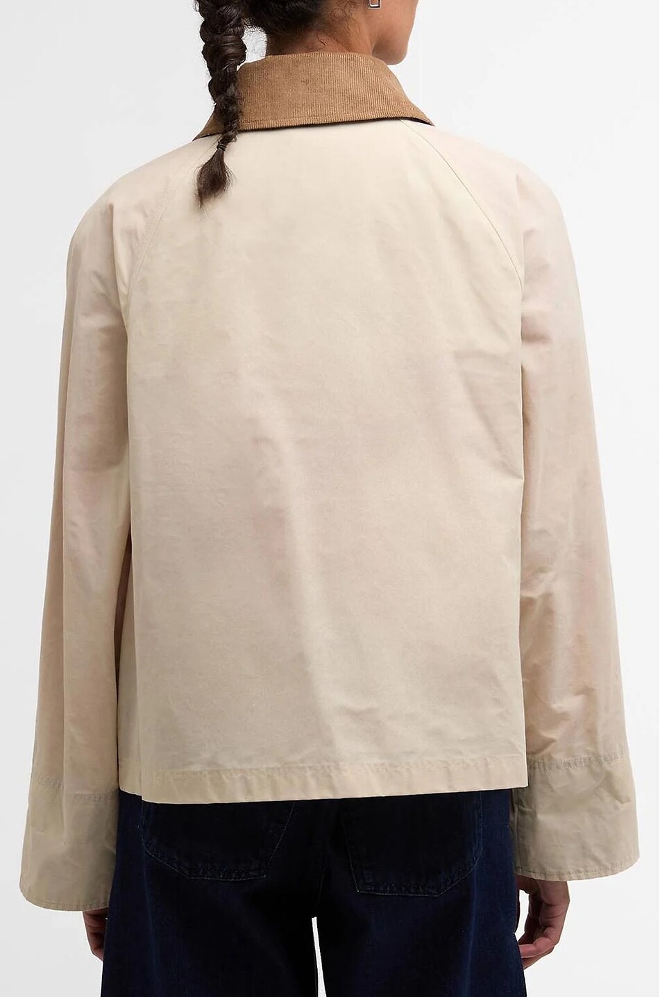 BARBOUR Icons Spey canvas short A-line lightweight jacket Women Light beige 2