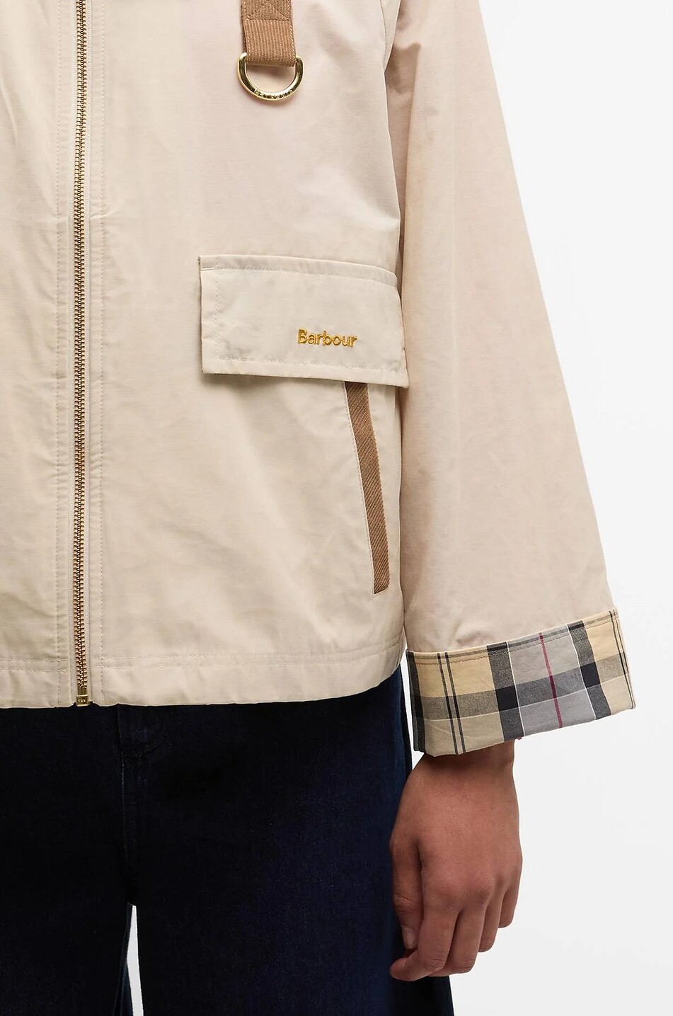 BARBOUR Icons Spey canvas short A-line lightweight jacket Women Light beige 4