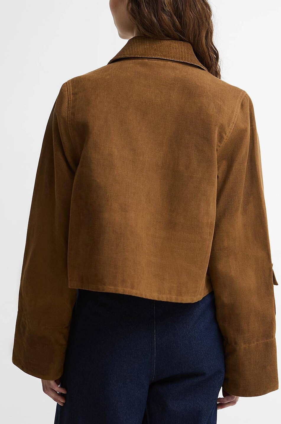 BARBOUR Dalbury cotton and linen shirt collar lightweight jacket Women BROWN 3