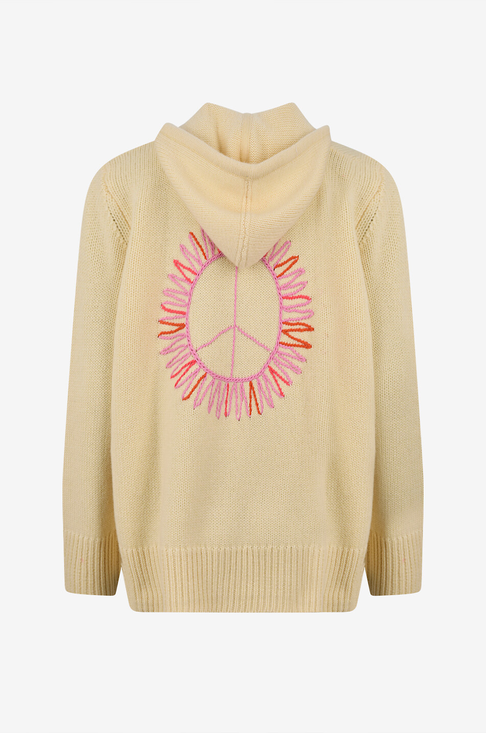 KUJTEN Pull à capuche brodé en cachemire Solmar Fun Femme JAUNE CLAIR 2