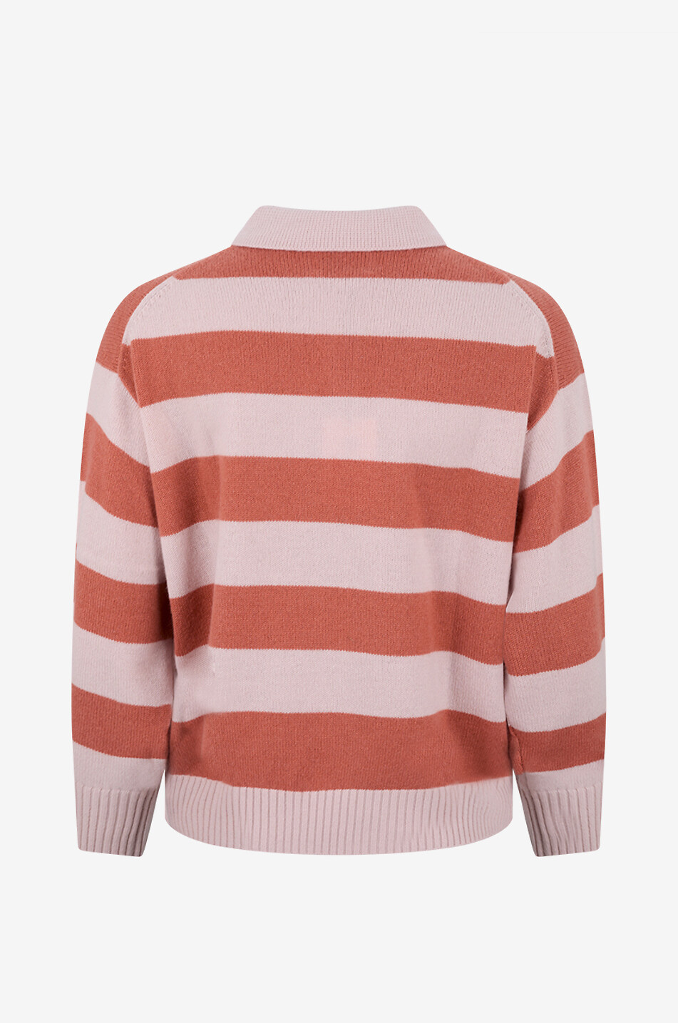 KUJTEN Pull à col polo rayé en cachemire Royde Femme ROSE 2