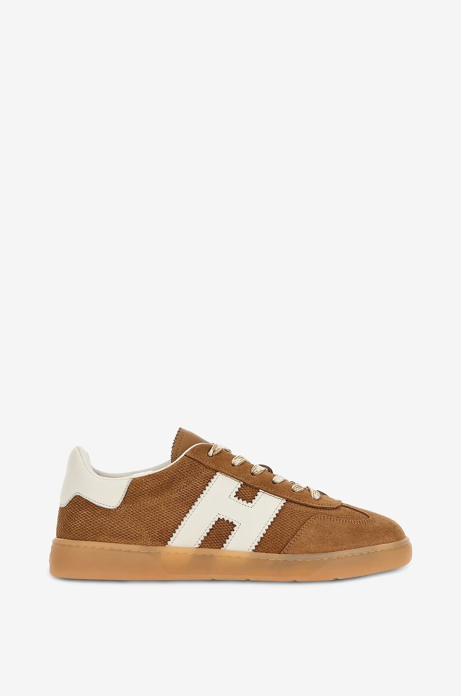 HOGAN Cool leather and suede low-top sneakers Women BROWN 1
