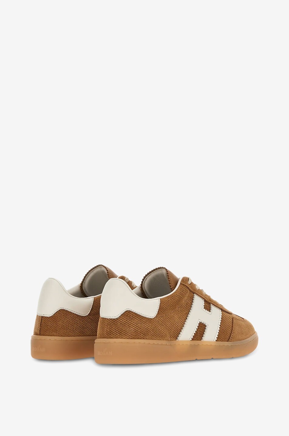 HOGAN Cool leather and suede low-top sneakers Women BROWN 3