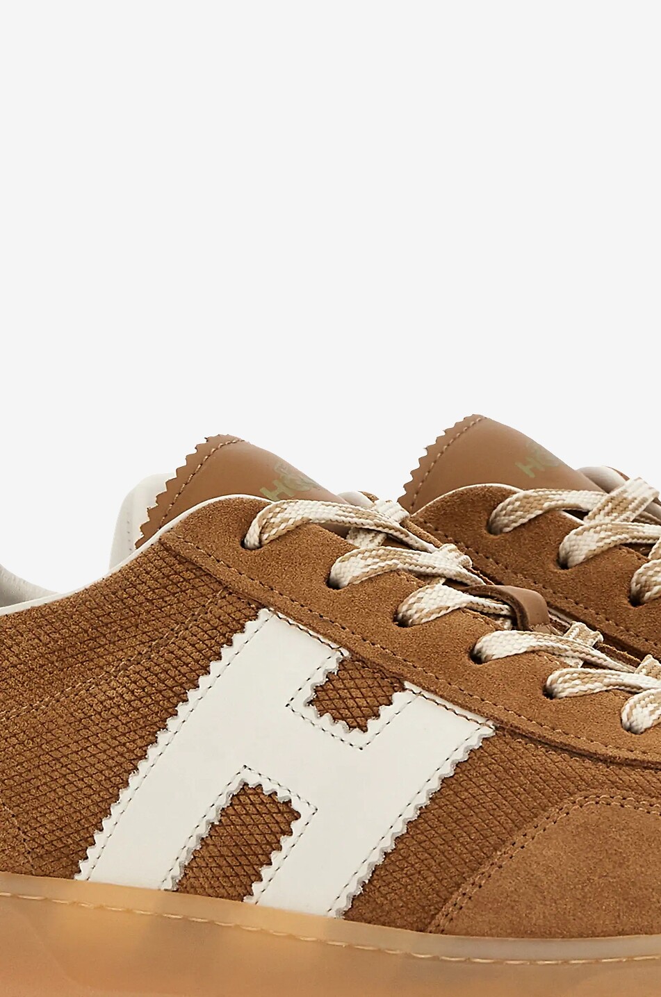 HOGAN Cool leather and suede low-top sneakers Women BROWN 6