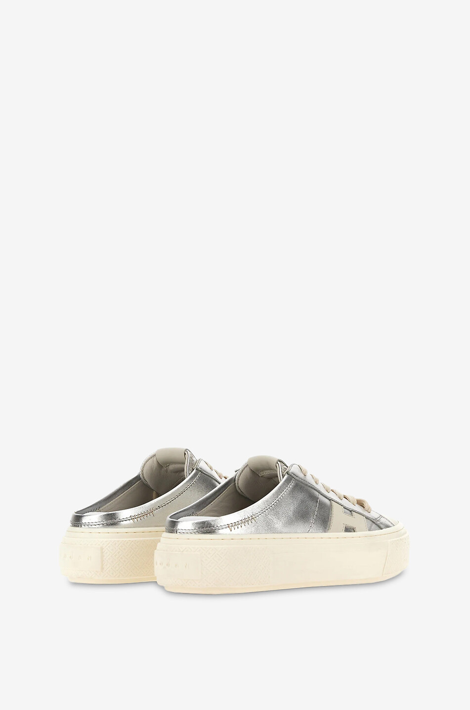 HOGAN Slipper-Sneakers aus Metallic-Leder Crosswind Damen SILBER 3