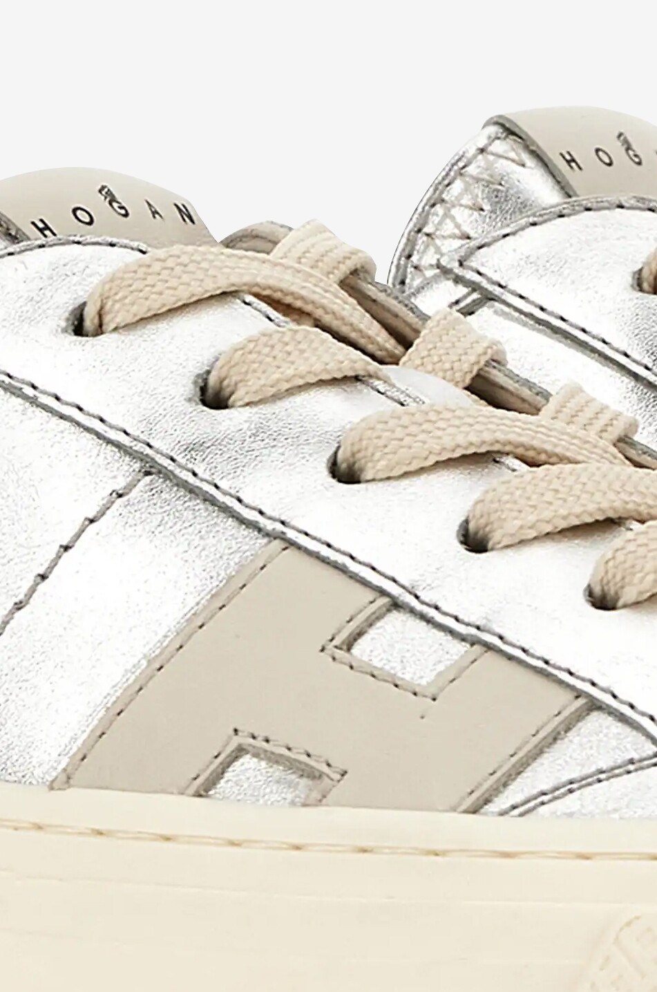 HOGAN Slipper-Sneakers aus Metallic-Leder Crosswind Damen SILBER 5