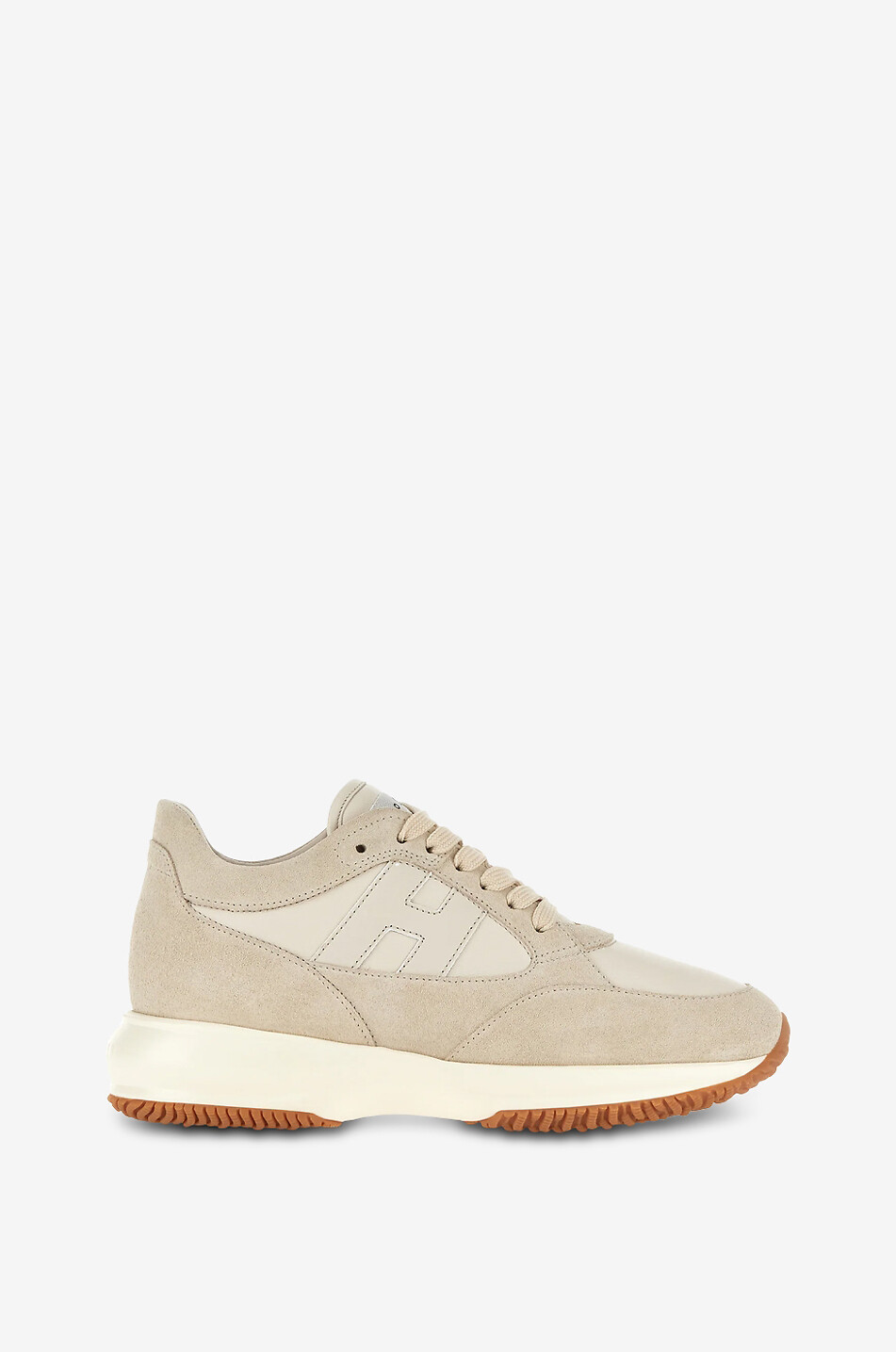 HOGAN Niedrige Sneaker aus Leder und Wildleder Interactive Damen BEIGE 1