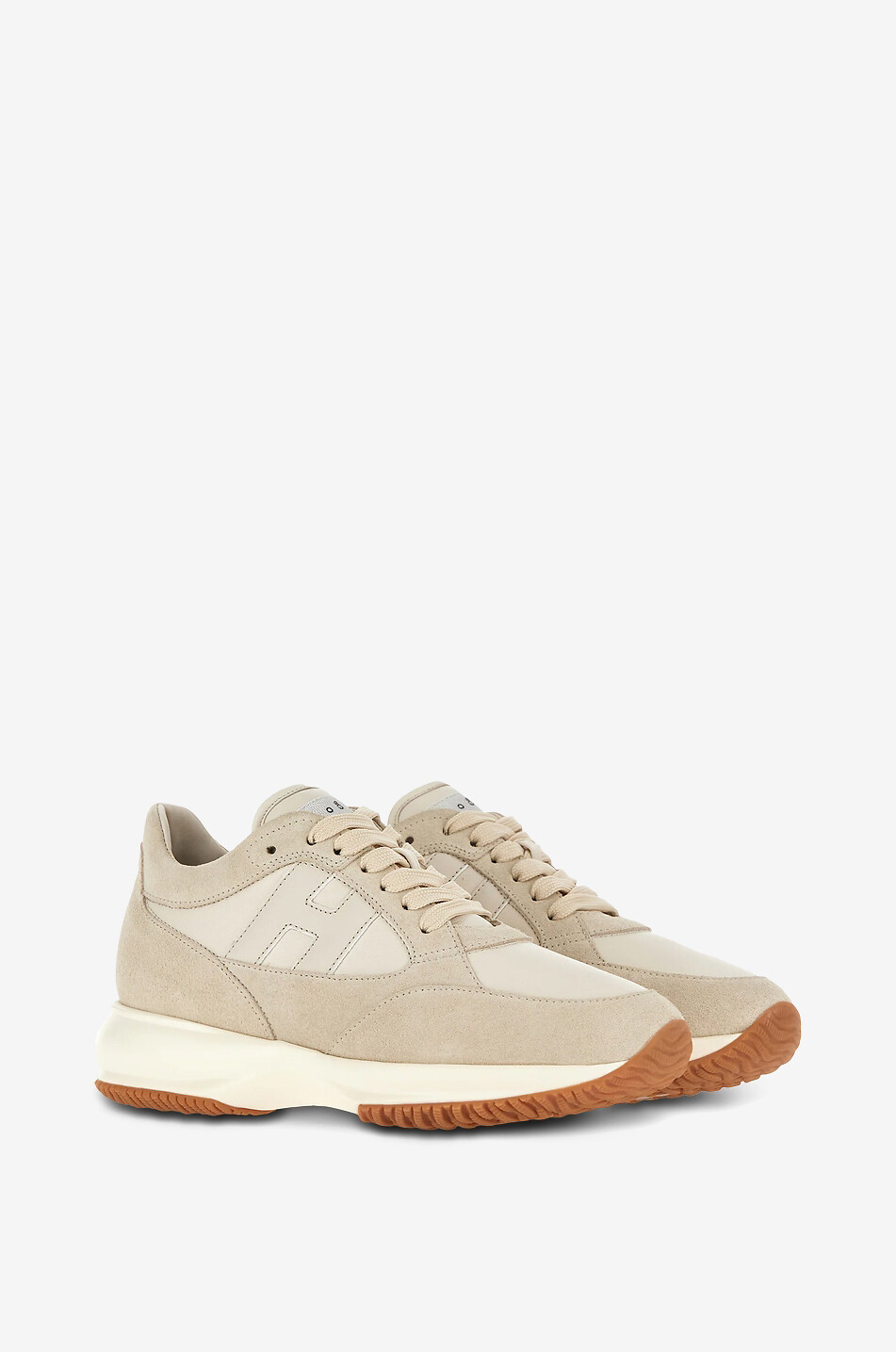 HOGAN Niedrige Sneaker aus Leder und Wildleder Interactive Damen BEIGE 2