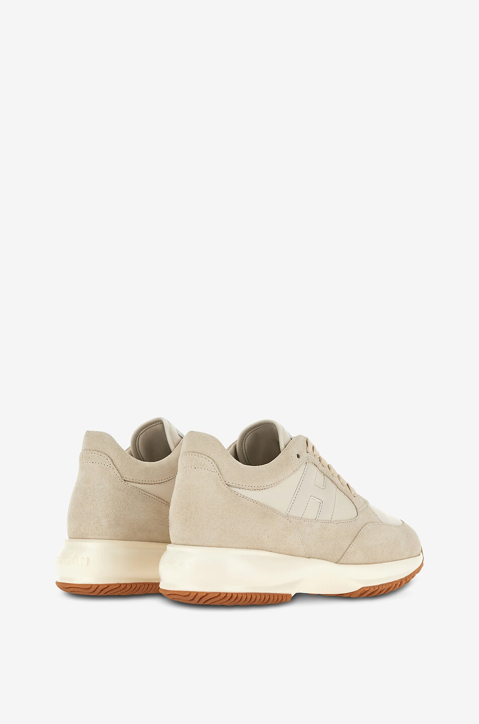 HOGAN Niedrige Sneaker aus Leder und Wildleder Interactive Damen BEIGE 3
