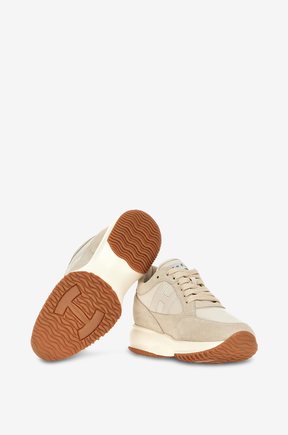 HOGAN Niedrige Sneaker aus Leder und Wildleder Interactive Damen BEIGE 4