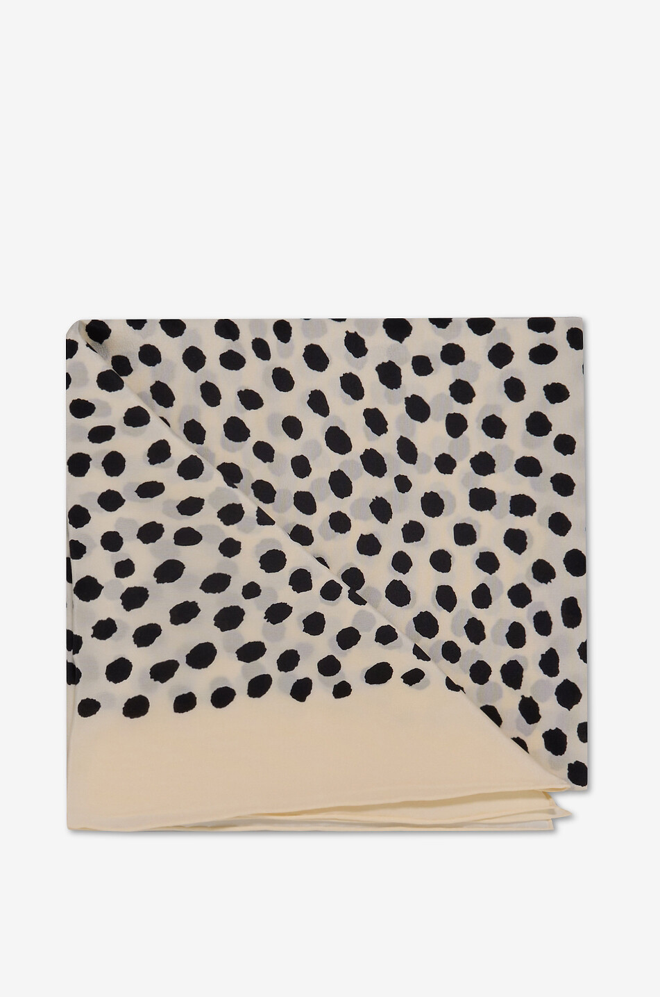 CHLOE Foulard carré à pois en soie Spotted Femme BEIGE 2