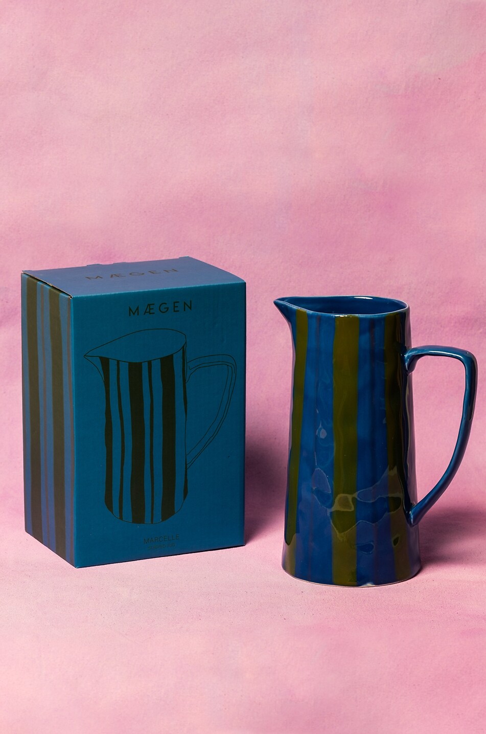 MAEGEN Carafe en céramique rayée Stripe Jug - H17 Maison MULTICOLORE 3