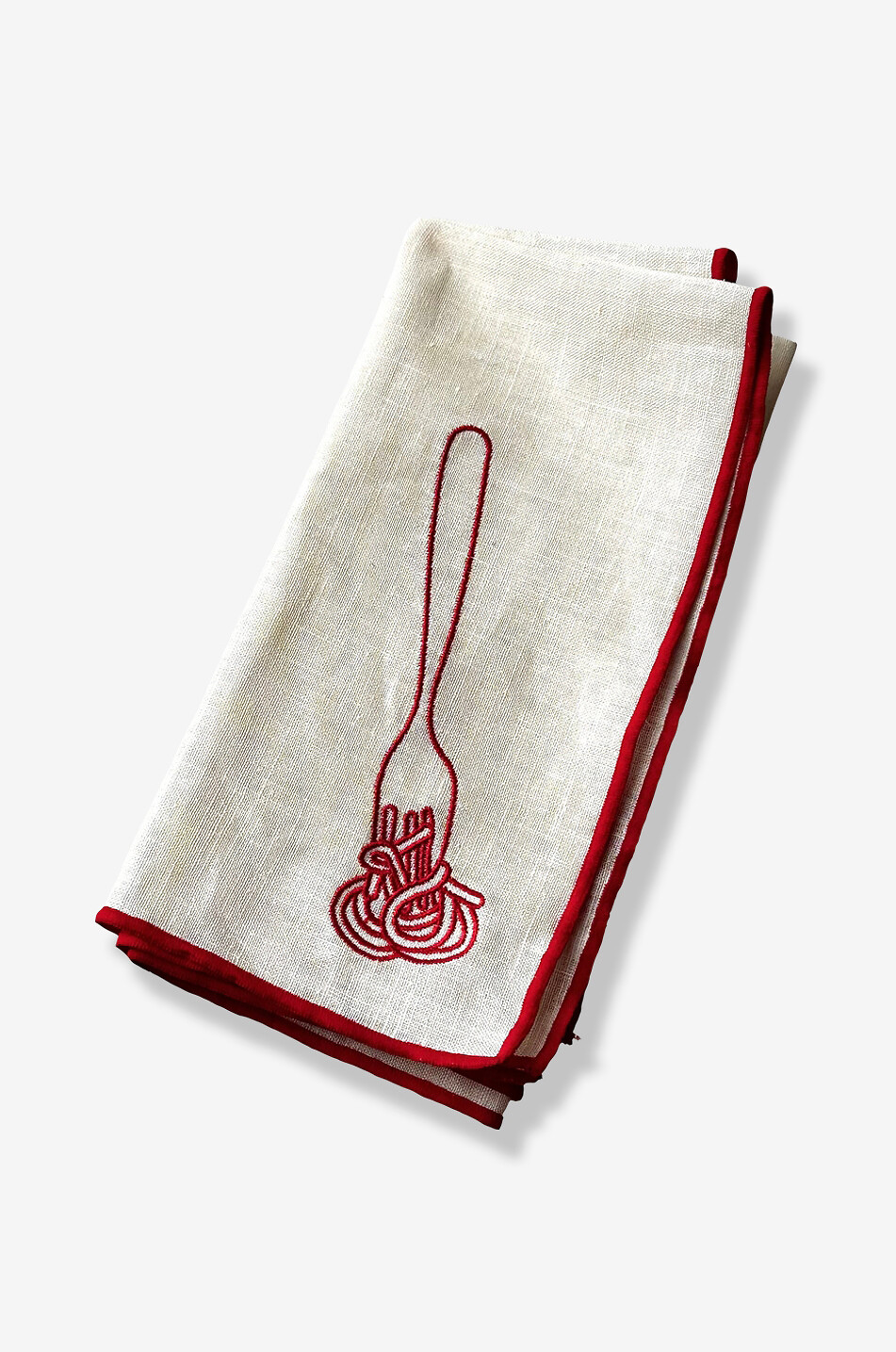 MAEGEN Lot de deux serviettes de table brodées en lin Maegen Maison BEIGE 1