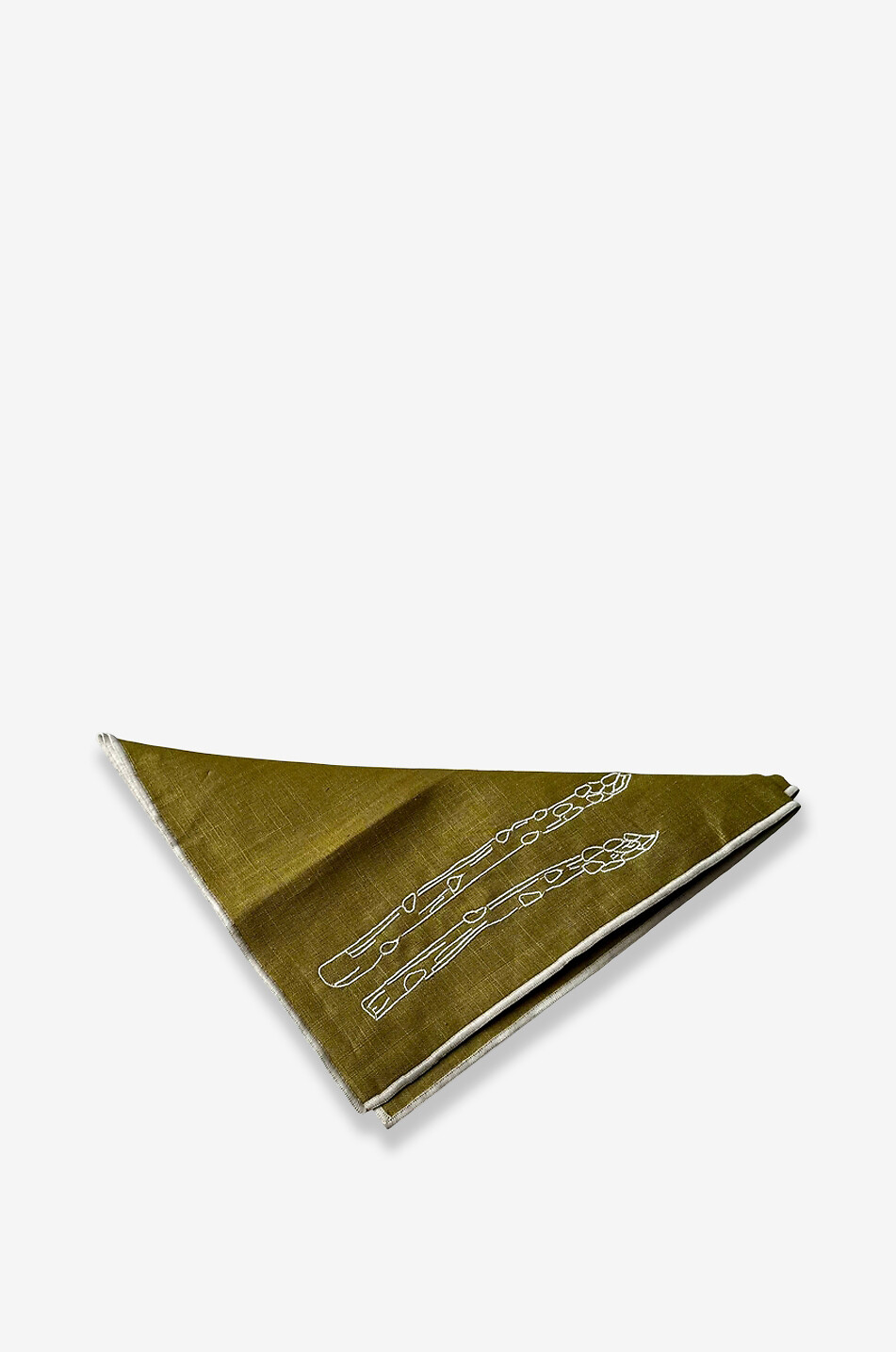 MAEGEN Lot de deux serviettes de table brodées en lin et coton Maison KAKI 2