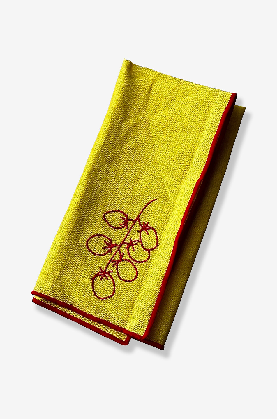 Lot de deux serviettes de table en lin brodées Maegen