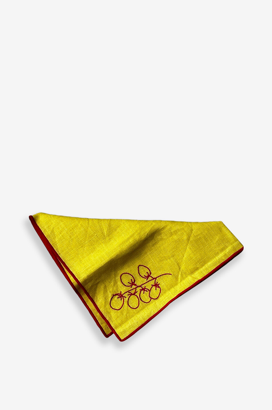 MAEGEN Lot de deux serviettes de table en lin brodées Maegen Maison JAUNE 2