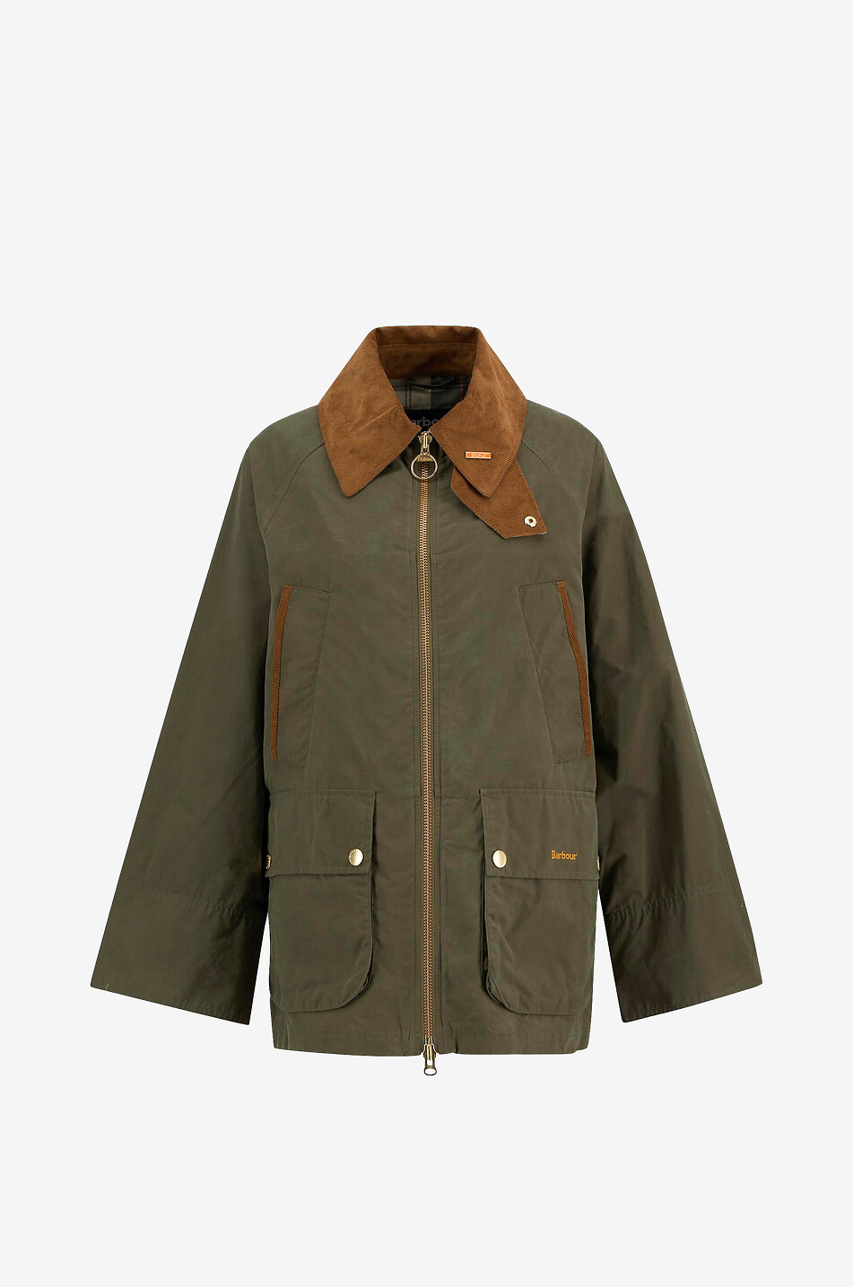 Catton Wax coated canvas short parka - BARBOUR - DARK GREEN - Bongénie
