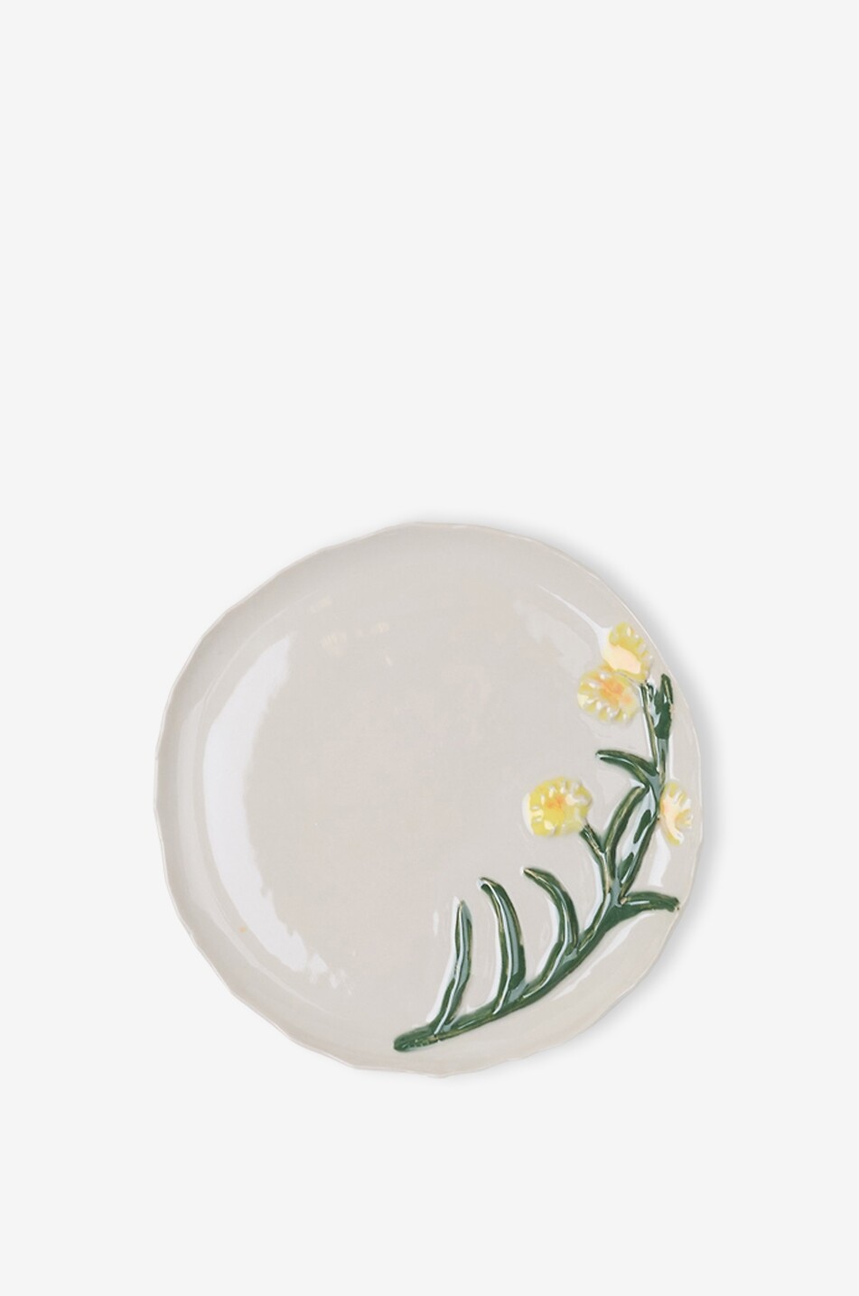 Assiette à dessert en céramique à motif floral Fleurie