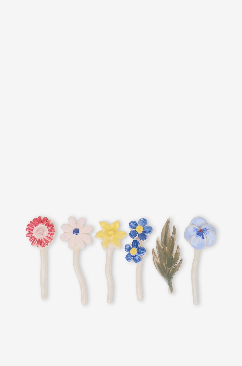 LA ROMAINE EDITIONS Lot de six repose-couteaux en céramique Fleuris Maison MULTICOLORE 1