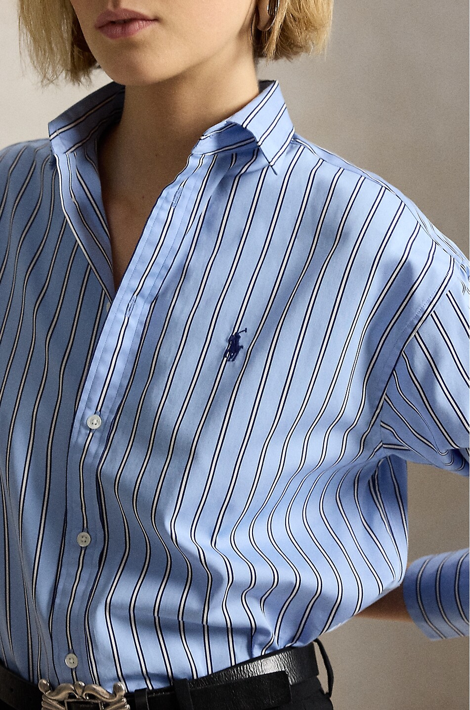 POLO RALPH LAUREN Gestreiftes lässiges Hemd Pony Damen BLAU 5