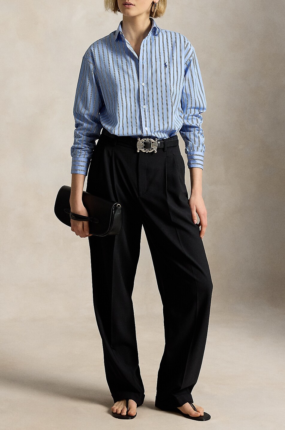 POLO RALPH LAUREN Gestreiftes lässiges Hemd Pony Damen BLAU 4