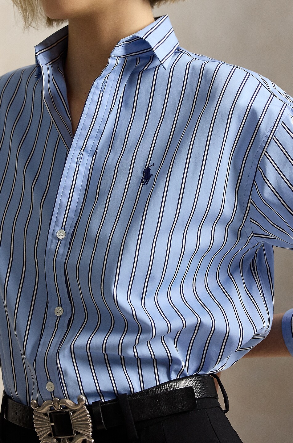 POLO RALPH LAUREN Gestreiftes lässiges Hemd Pony Damen BLAU 6