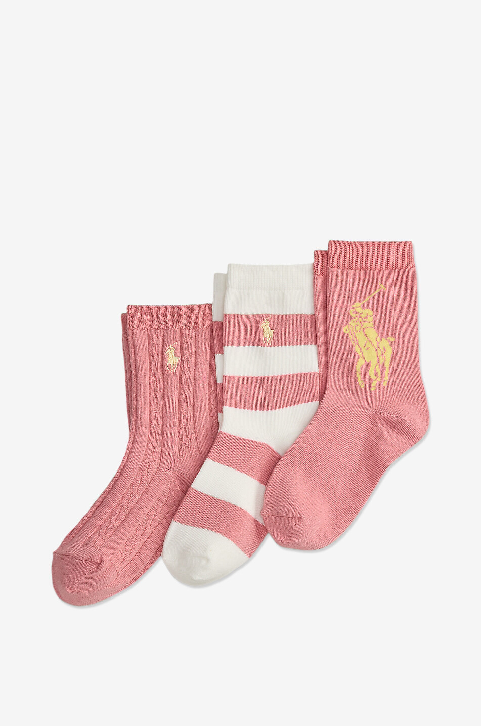 POLO RALPH LAUREN Lot de 3 paires de chaussettes fille en coton pony Fille ROSE 2