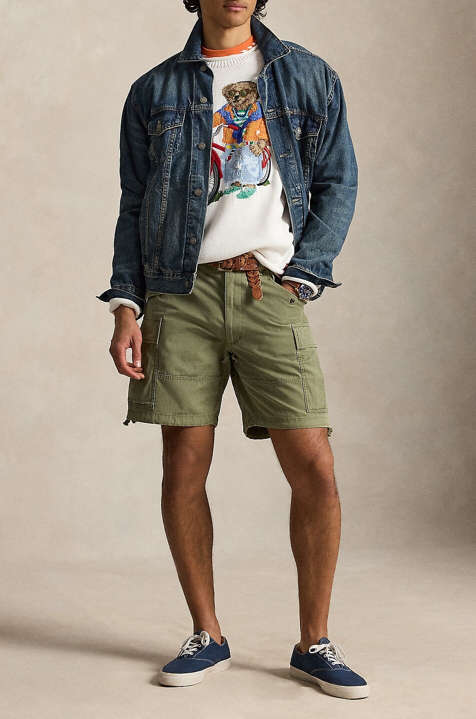 POLO RALPH LAUREN Pull à col rond en coton maille jacquard Homme BLANC 4