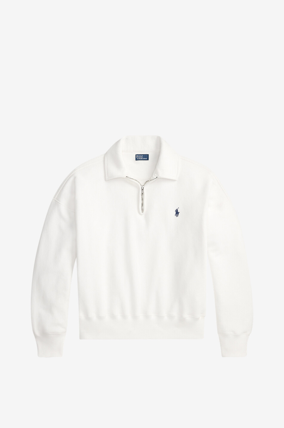 POLO RALPH LAUREN Pony half-zip sweatshirt with shirt collar Women WHITE 1