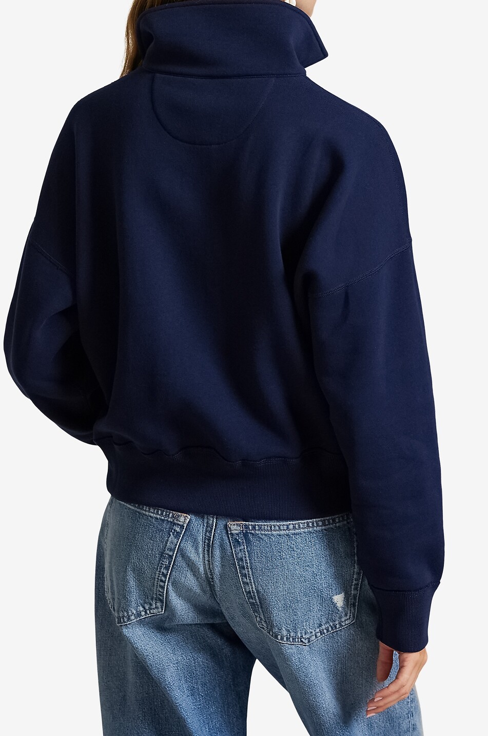 POLO RALPH LAUREN Pony half-zip sweatshirt with shirt collar Women DARK BLUE 3