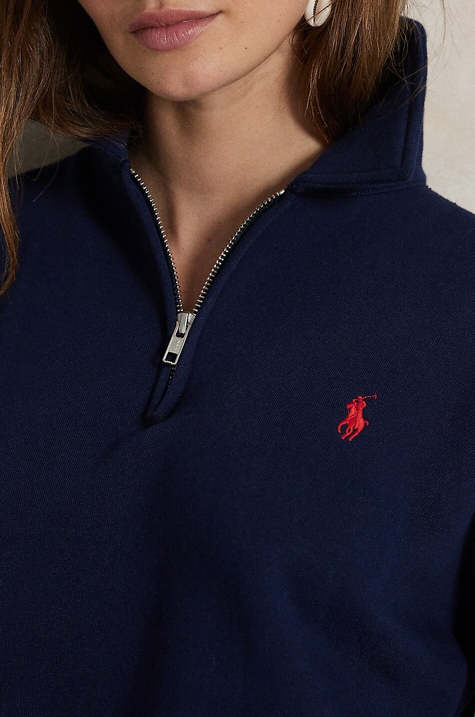 POLO RALPH LAUREN Pony half-zip sweatshirt with shirt collar Women DARK BLUE 5