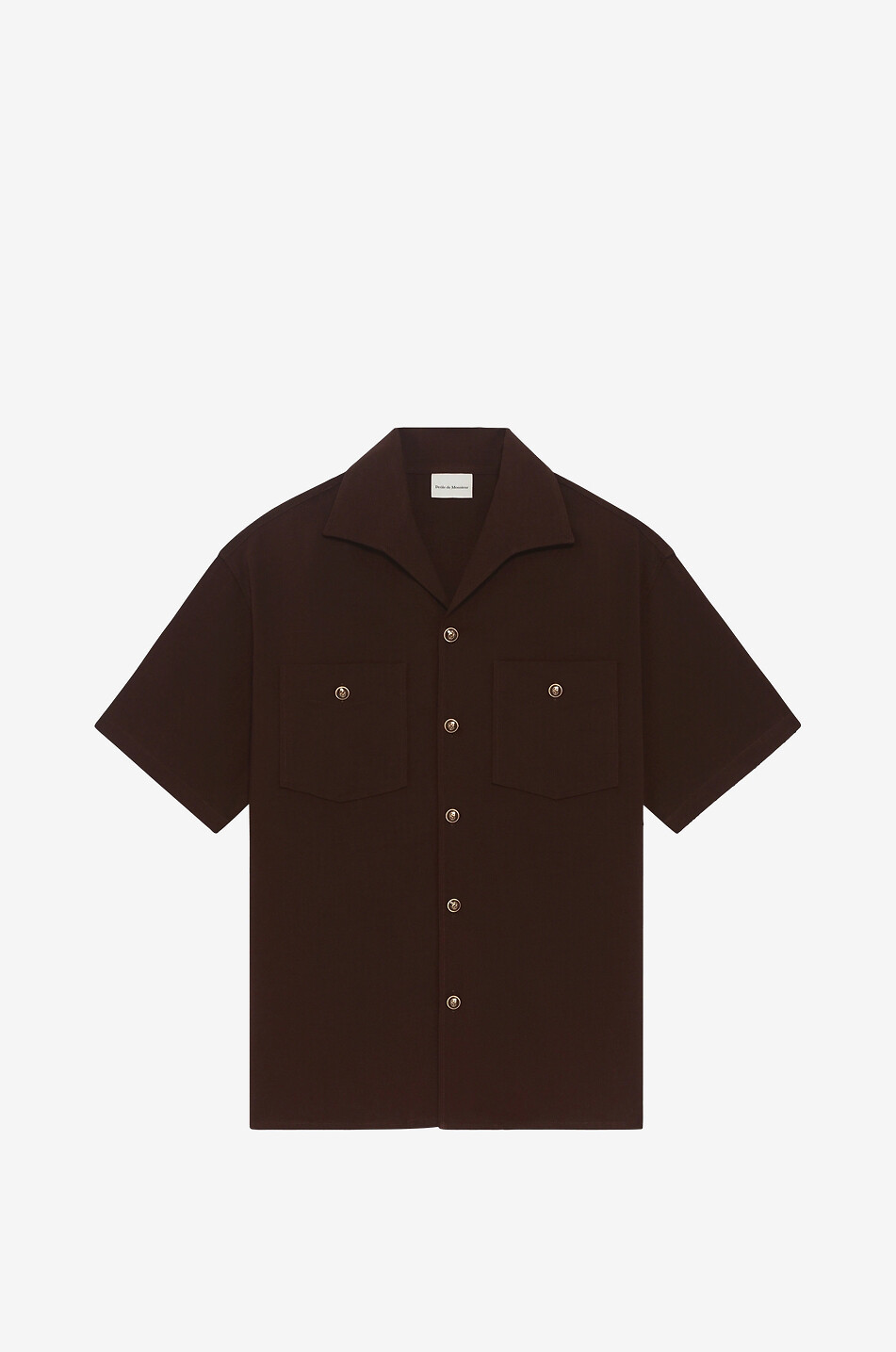Straight viscose open-collar shirt