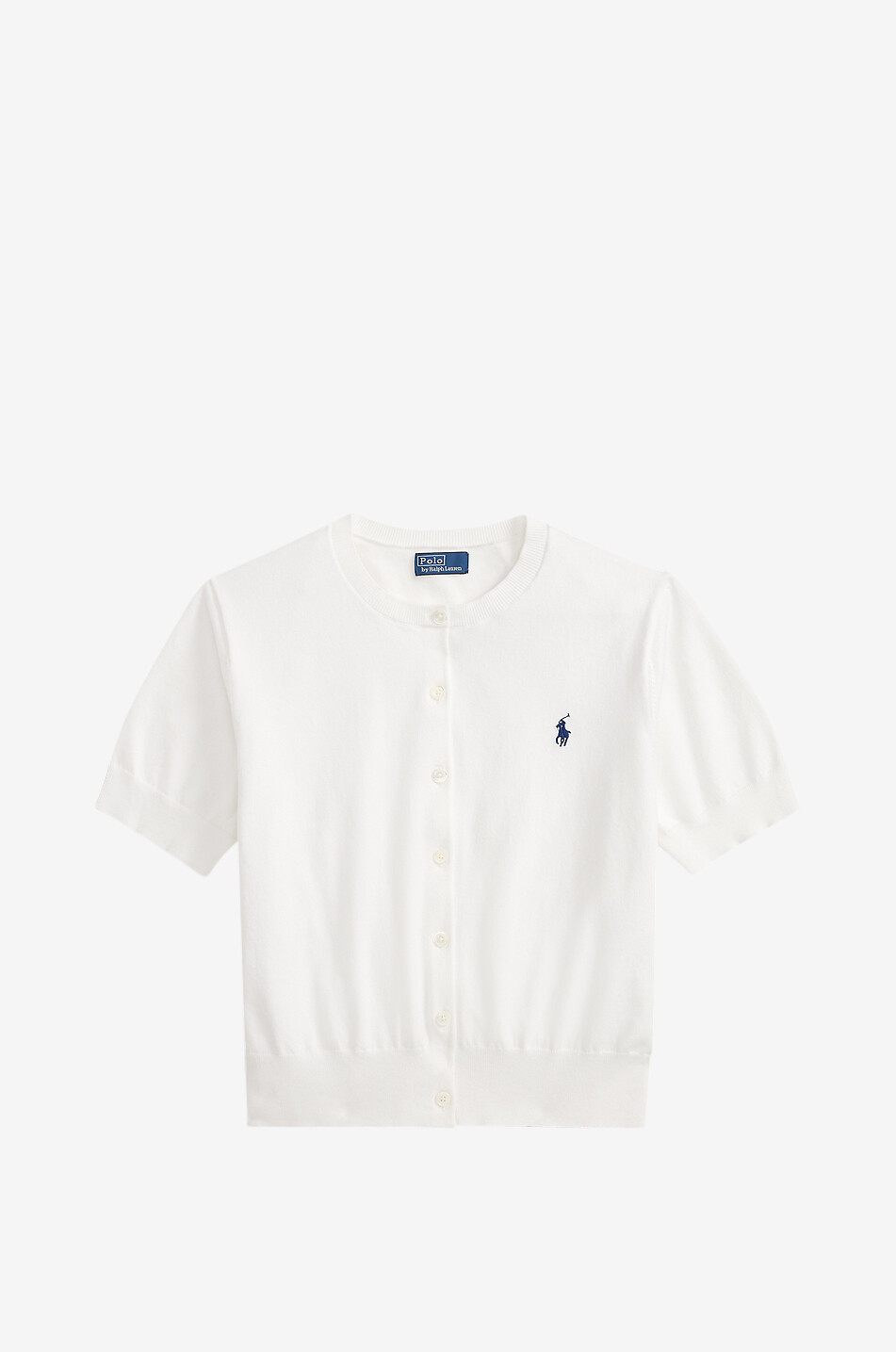 POLO RALPH LAUREN Pony cotton crew neck cardigan Women WHITE 1