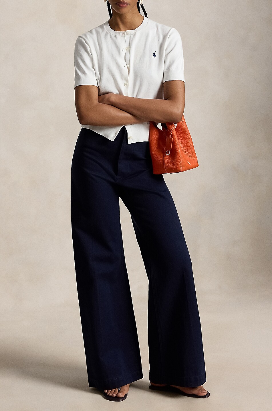 POLO RALPH LAUREN Pony cotton crew neck cardigan Women WHITE 5